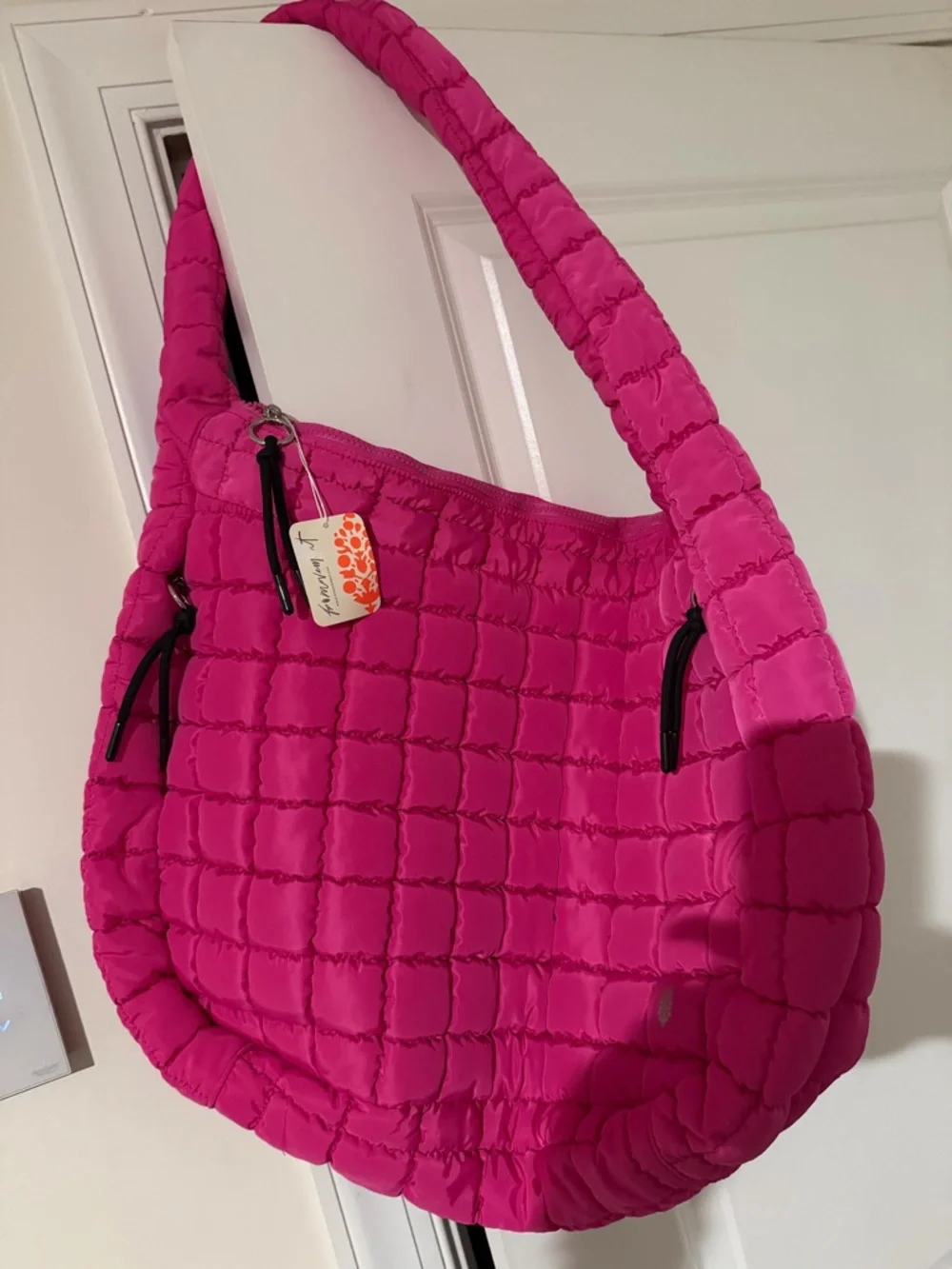 Free People Quilted Puffer Hobo Bag - Hot Pink 🔥